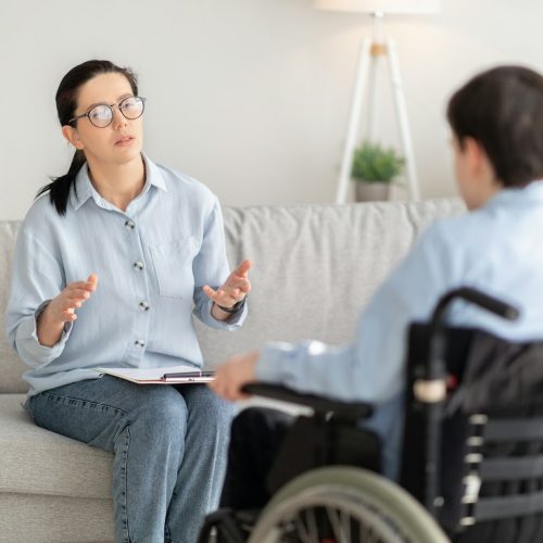Psychotherapy for disabled teens.